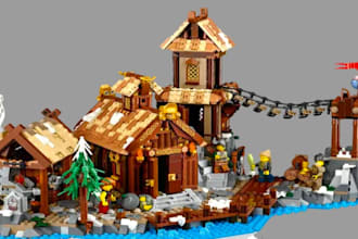 do custom 3d lego model, lego moc, lego set technic car, bike, pdf instruction