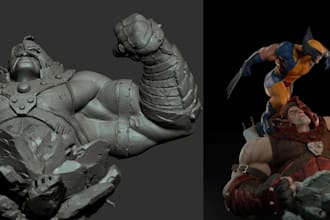 custom stl files,3d character and superhero model,action figure stl print,statue