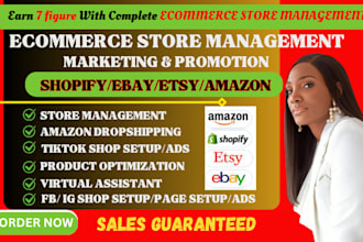 do ecommerce store manager shopify etsy amazon ebay tiktok shop setup