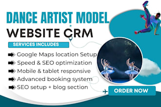 design dance model artist gallery tattoo makeup coach musician brand crm website