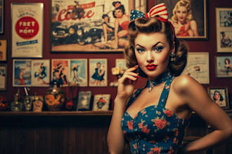 pin up girl and pin up girl illustration