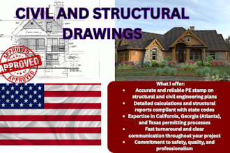 do licensed civil and structural engineer pe stamp for california atlanta texas