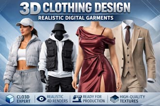 design professional 3d clothing and realistic digital garments in clo3d