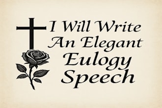 write suitable speech for a funeral, eulogy, tribute or obituary in 24hr