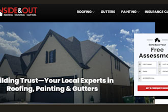 design modern roofing landing page, roofing contractor website roofing website