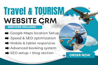 design travel tourism website rv rental boat cruise camping travel planner crm