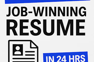 design an ats friendly job winning resume or CV in 24 hours