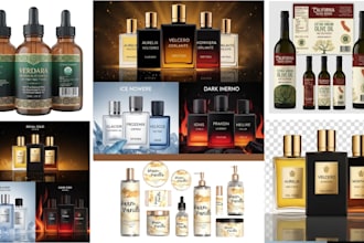 design product packaging, logo, box, label  for perfume,itar,aud, cosmetics,oil