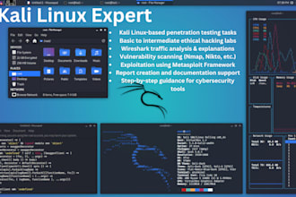perform kali linux penetration testing and cybersecurity tasks