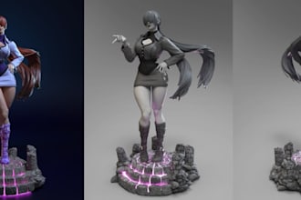 quality anime figures,waifu custom 3d anime character,stl file,action figure toy