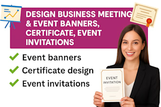 design business events banners seminars certificate invitations postcard design