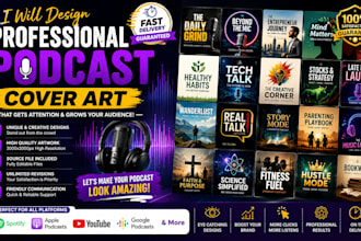 design a modern podcast cover for spotify and youtube