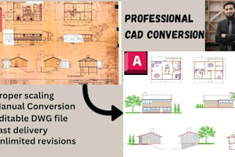 create expert 2d floor plan in autocad from PDF or sketch