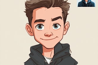 draw cartoon avatar, cartoon character, caricature, logo