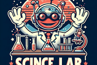 design high quality vintage science lab mascot logo with t shirt design
