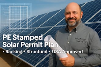 solar permit plan pe stamp solar racking layout structural panel design USA