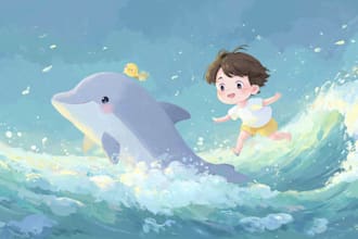 illustrate children story book illustration watercolor