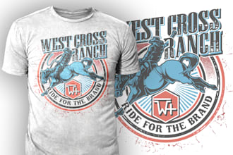 design luxury vintage style rodeo brand or t shirt