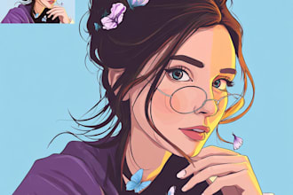 draw cartoon vector portrait with your face
