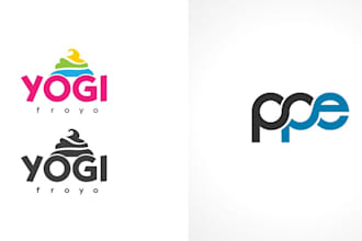 do text based minimalist word mark and letter mark logo