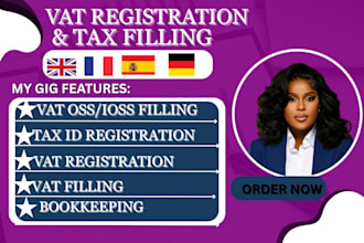 register vat oss and file vat returns for germany UK france spain and italy