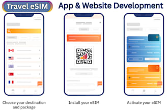 develop travel esim app or website, esim provisioning and management app