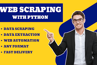 scrape website data using python and deliver it in excel or CSV