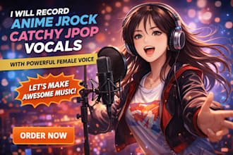 record energetic anime jrock catchy jpop vocals with powerful female voice