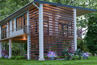 craft 3d facade house,landscape,ranch house design,pavilion,duplex rendering,skp
