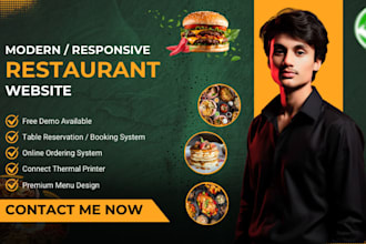 design a restaurant website with food ordering and reservation system