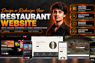 design a restaurant website with online ordering and reservation system