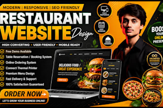 design a restaurant website with online ordering and reservation system