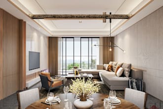 layout 3d interior apartment,multifunctional room,master suite,blender rendering