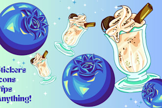 design adorable illustrations for stickers, your brand or personal use