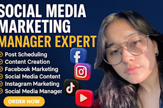 be your social media manager for facebook  instagram tiktok and content creator