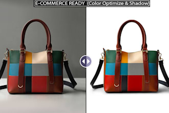 do product retouching, color optimization and natural shadow