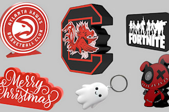 create 3d lightbox, 3d logo, lithophone, keychain, signage coaster 3mf in 24hrs