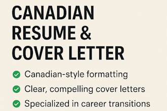 write a professional canadian resume and cover letter