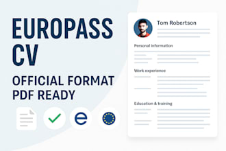 build your europass CV in official format and deliver it as PDF