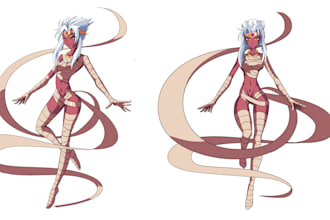character sheet in anime style