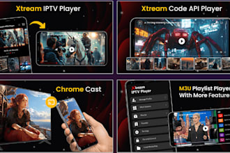 develop iptv app with xtream UI panel, and reseller system for mobile, smart TV