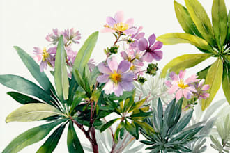 draw flowers illustrations in watercolour style