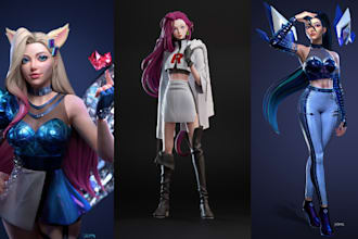 design articulated 3d character modeling and rigging 3d character design