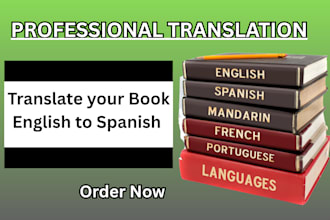 translate books from english to spanish and bible, christian content