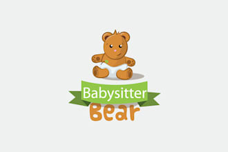 design glamorous luxurious logo for babysitter bear