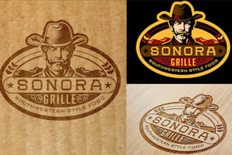 do wonderful cowboy logo with unlimited revision