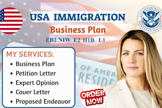 write uscis approved petition letter, business plan, expert opinion, for eb2 niw