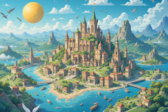 create city, event, tourist, and fantasy map illustration