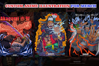 draw custom anime illustration with detail style