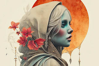 paint unique surrealist watercolor portrait art